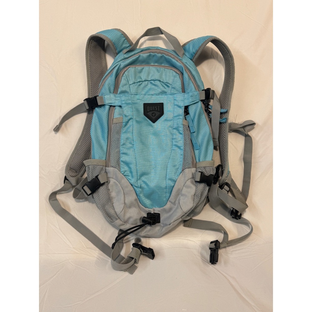 Quest Hydration Ready Backpack Light Blue Grey Hiking Daypack H2O Port